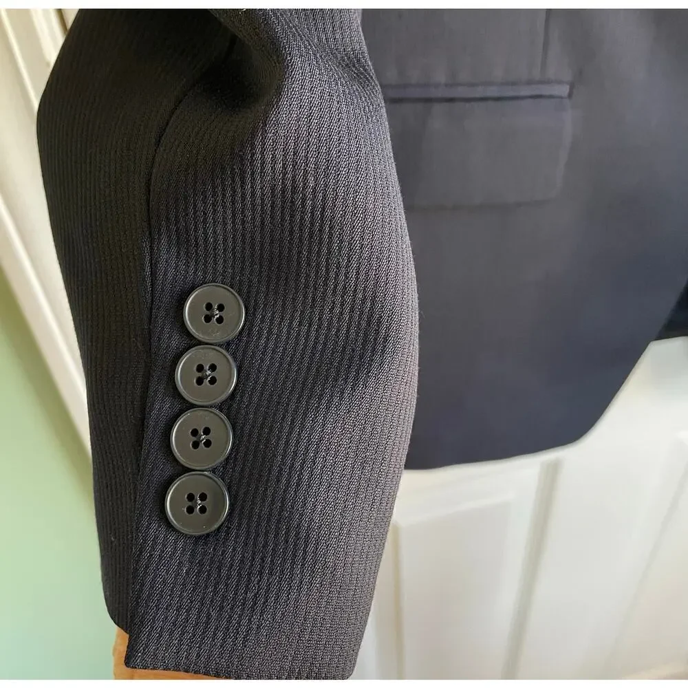 DKNY Essentials Men's 100% Wool Blazer Sport Coat Navy Blue Sz 42R 3-Button